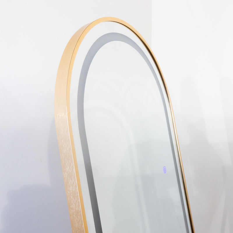 Modena led cheval arch mirror gold 160 x 50cm