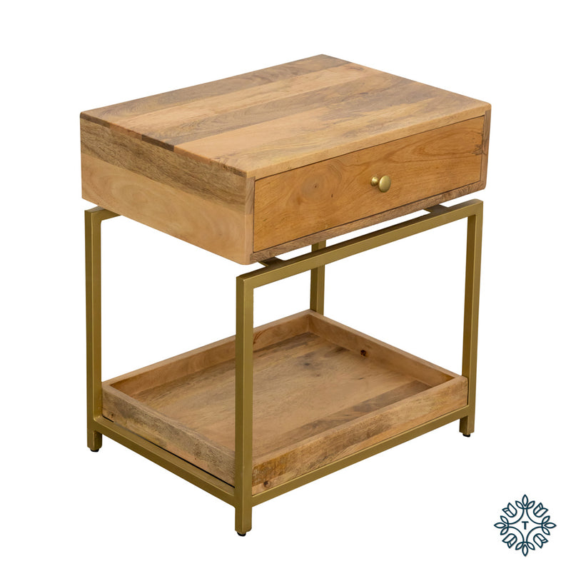 Beki locker/end table natural mango