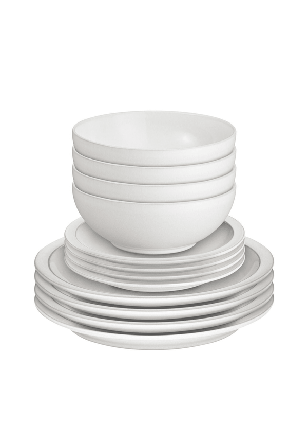 Cotton White 12 Piece Tableware Set