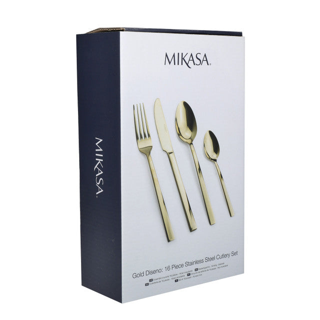 Mikasa Ciara Diseno 16 Piece Cutlery Set - Gold