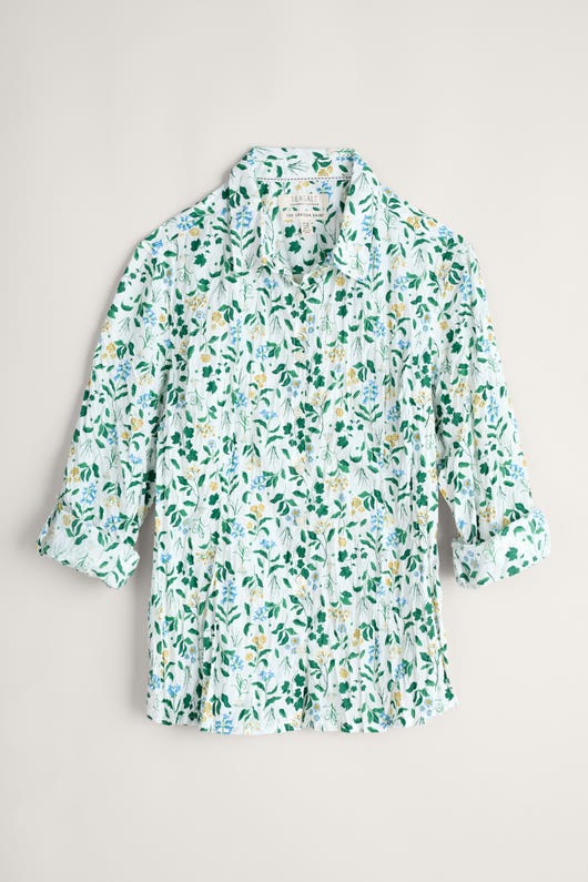 Larissa Organic Cotton Shirt - Woodland Garlic Clear Sky