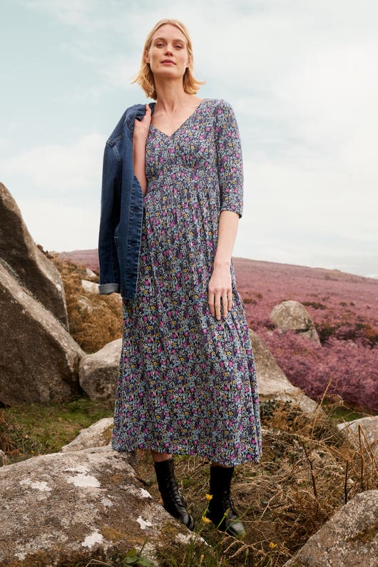 Maggie Maxi Dress - Floral Moor Maritime