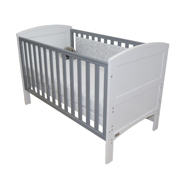 Stockholm Cot Bed - White/Grey