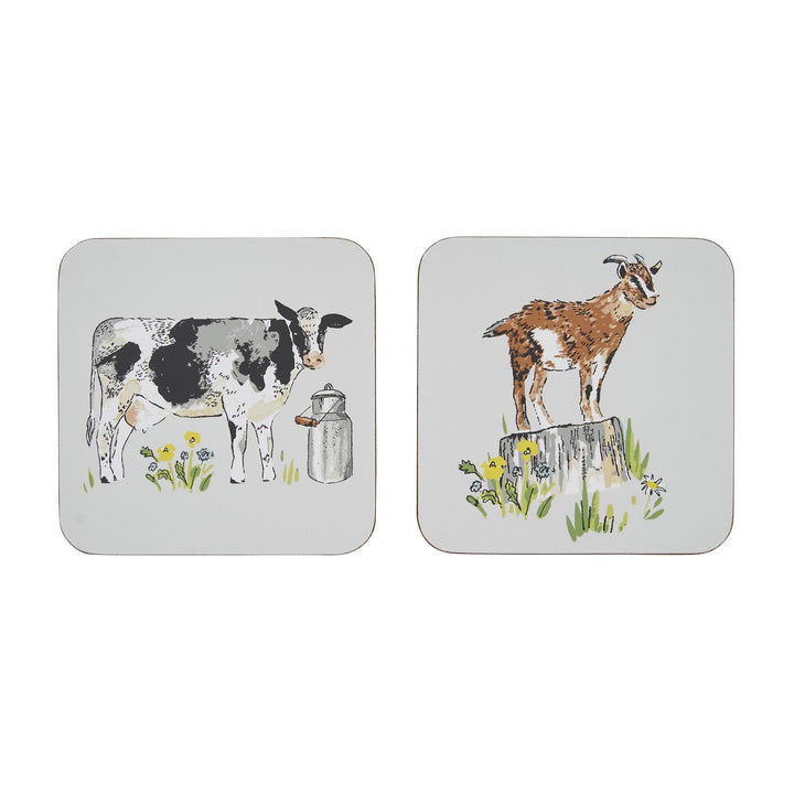 Portman Farm Coasters - 4 Pack One Size in Grey