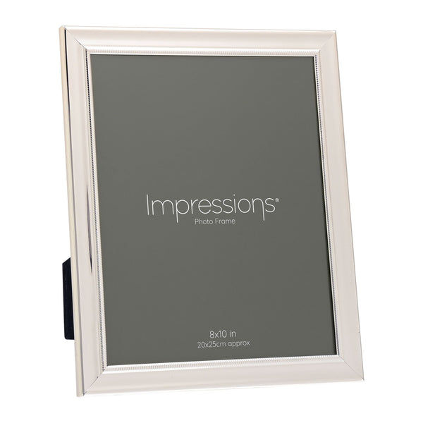 IMPRESSIONS SILVERPLATED SINGLE BEADED FRAME 8" X 10"