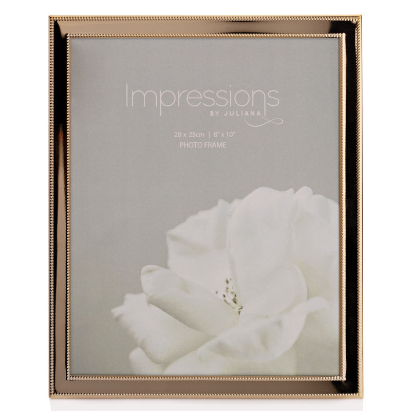 IMPRESSIONS GOLD FINISH BEADED FRAME 8" X 10"