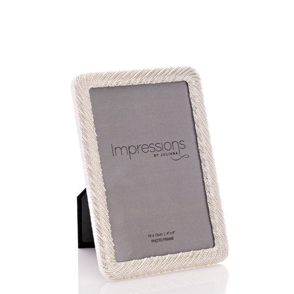 IMPRESSIONS SILVER TEXTURED EFFECT PHOTO FRAME 4" X 6"