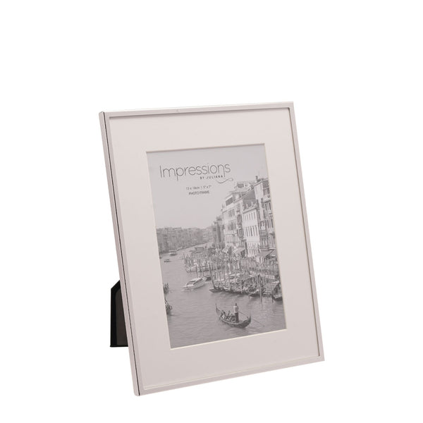 IMPRESSIONS SILVERPLATED PHOTO FRAME WHITE BORDER 5" X 7"