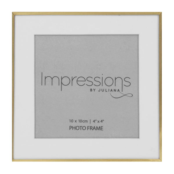 HOVER TO ZOOM IMAGES BRUSHED BRASS PHOTO FRAME 4" X 4"