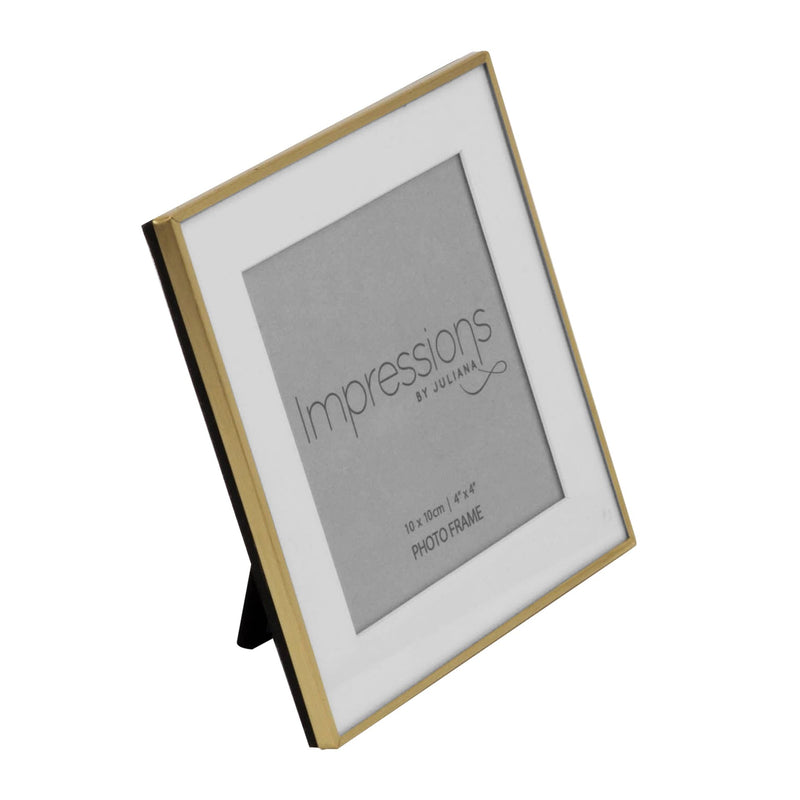 HOVER TO ZOOM IMAGES BRUSHED BRASS PHOTO FRAME 4" X 4"
