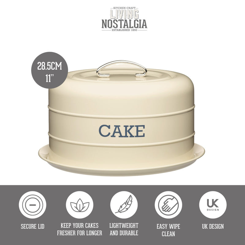Living Nostalgia Antique Cream Domed Cake Tin