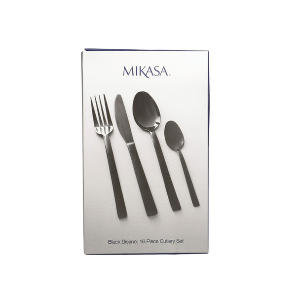 Mikasa Ciara Diseno 16 Piece Cutlery Set - Black