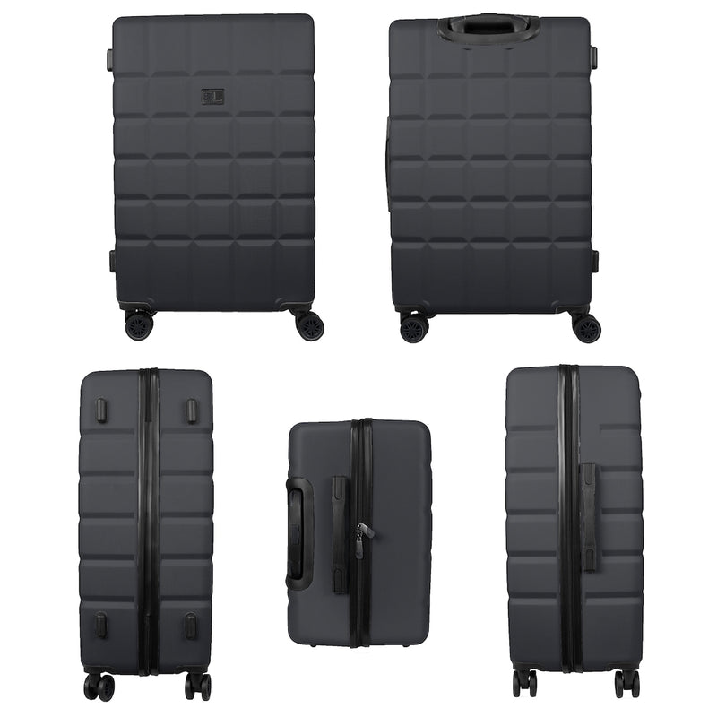 Hard Shell Suitcase with 4 Spinner Wheels Travel Luggage - Black