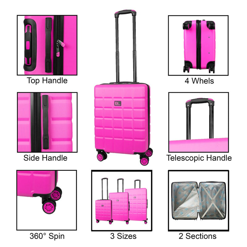 Hard Shell Suitcase with 4 Spinner Wheels Travel Luggage - Pink