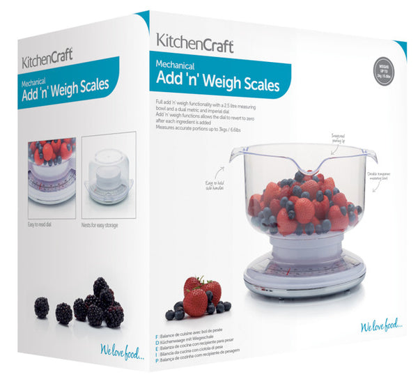 KitchenCraft Mechanical Add 'N' Weigh Scales 3Kg
