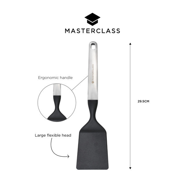 MasterClass Soft Grip Stainless Steel Short Turner, 30 cm