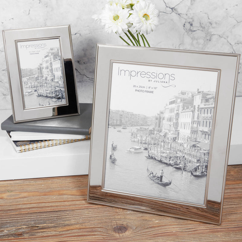 IMPRESSIONS METAL PLATED STEEL PHOTO FRAME 4" X 6"