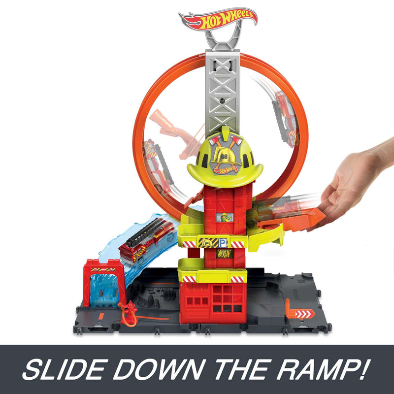 Hot Wheels City Super Loop Fire Station