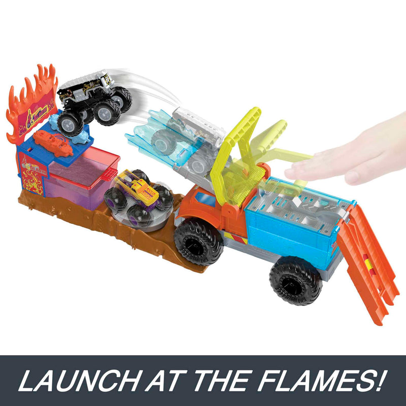 Hot Wheels Monster Trucks Arena Smashers 5-Alarm Fire Crash Challenge  Playset with 1 Toy Truck