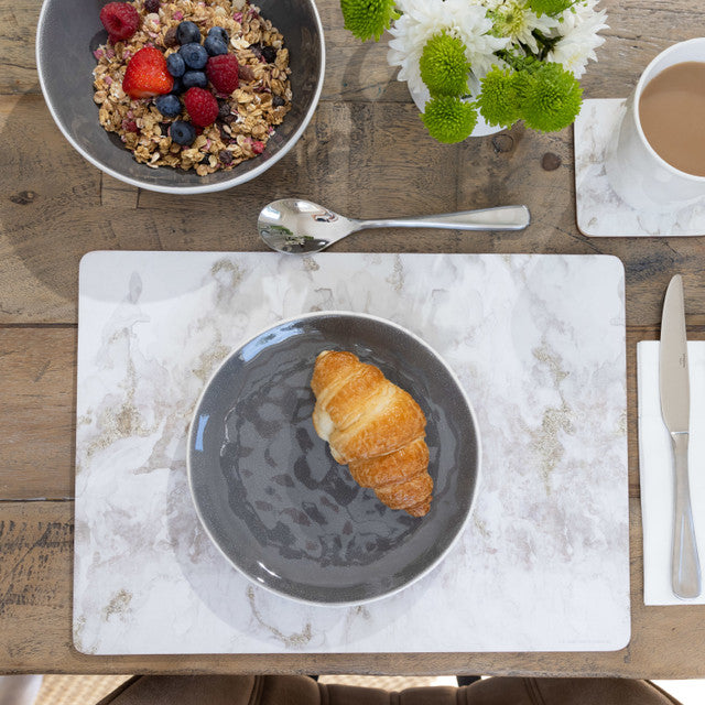 Grey Marble Pack Of 4 Large Premium Placemats