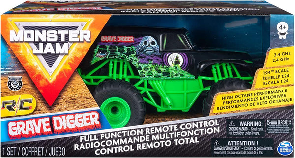 Monster Jam 6044955 - Grave Digger RC Truck, 1:24 Scale