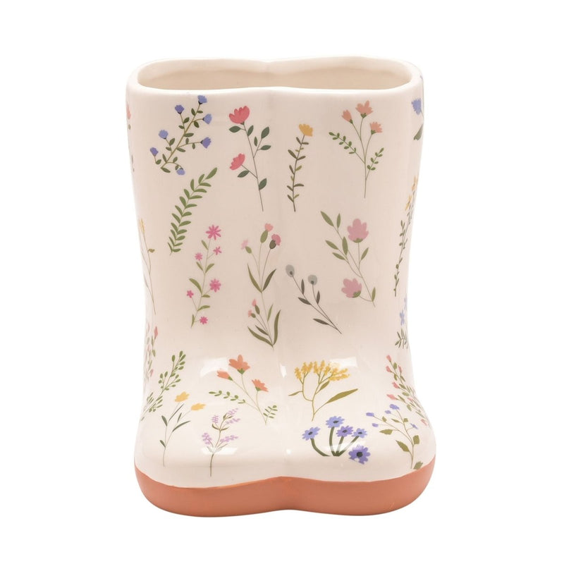 The Cottage Garden Ceramic Vase Small - Floral Wellies