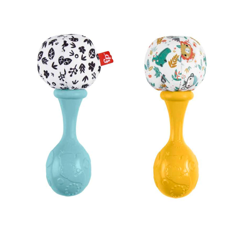 Fisher-Price Baby Rattle ‘n Rock Maracas Toys, Set Of 2 For Infants 3+ Months, High Contrast