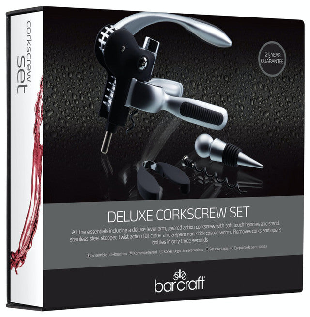 Deluxe Lever-Arm Corkscrew Gift Set