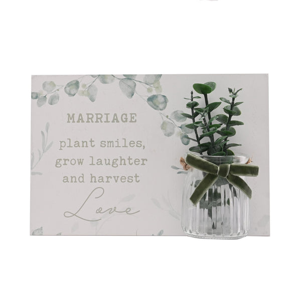 LOVE STORY 'MARRIAGE' JAR PLAQUE