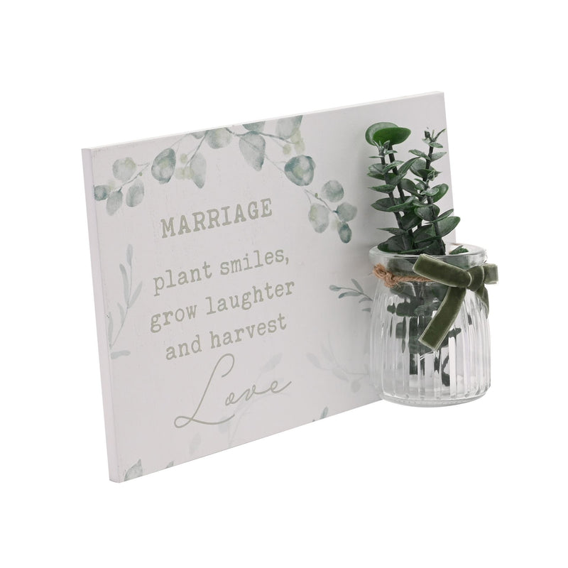 LOVE STORY 'MARRIAGE' JAR PLAQUE