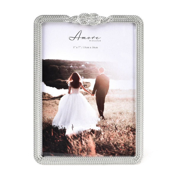 AMORE SILVERPLATED INFINITY 3D KNOT FRAME - 5" X 7"