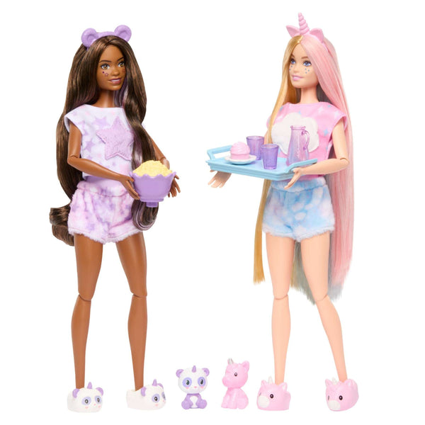 Cutie Reveal Slumber Party Gift Set With 2 Dolls & 2 Pets, 35+ Surprises, Cozy Cute Tees