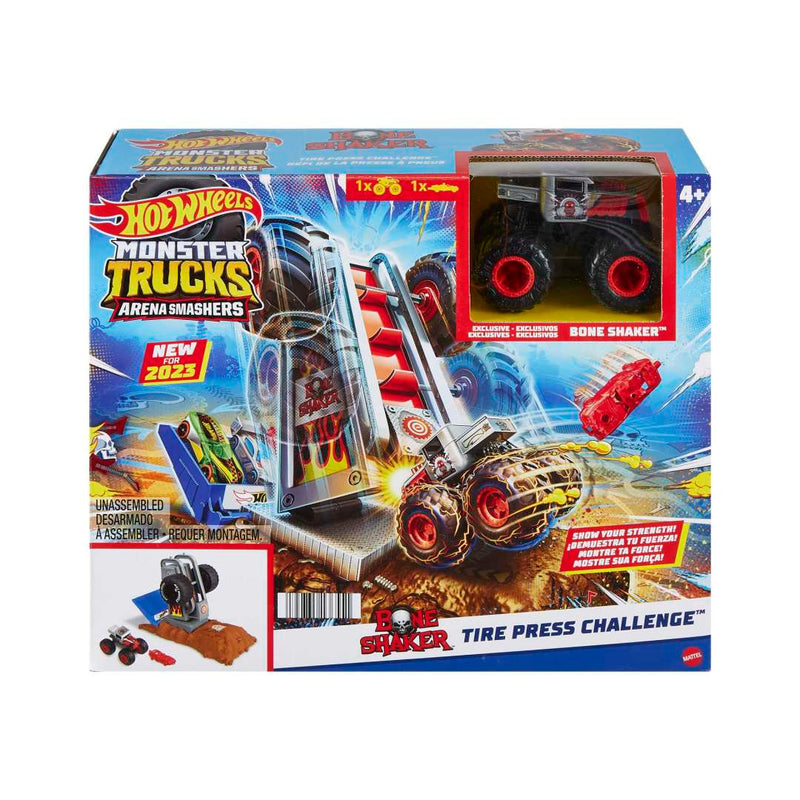 Hot Wheels® Monster Trucks Arena Smashers™ Bone Shaker Tire Press Challenge™ Playset