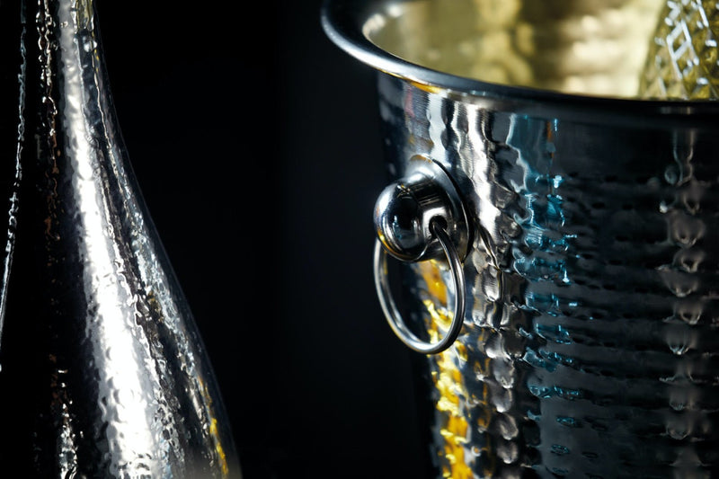 Hammered-Steel Sparkling Wine & Champagne Bucket with Ring Handles