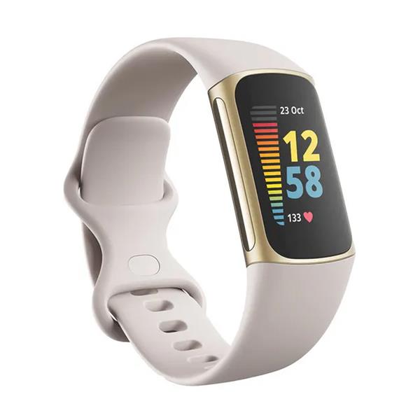 Fitbit Charge 5 Fitness Tracker - Lunar White / Soft Gold