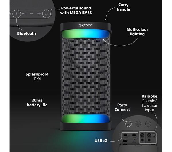 SONY SRS-XP500 Portable Bluetooth Speaker - Black