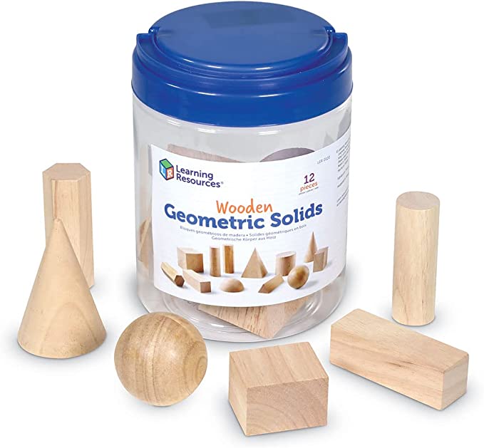 Geometric Solids Wooden Shapes