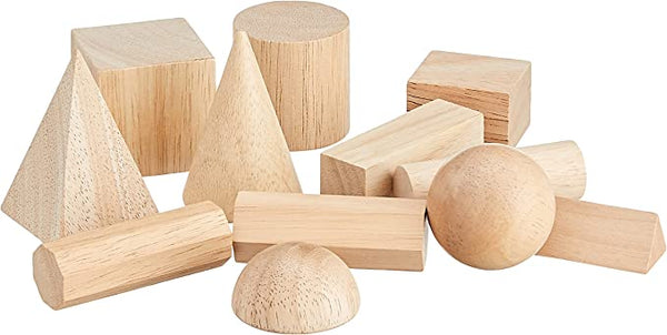Geometric Solids Wooden Shapes