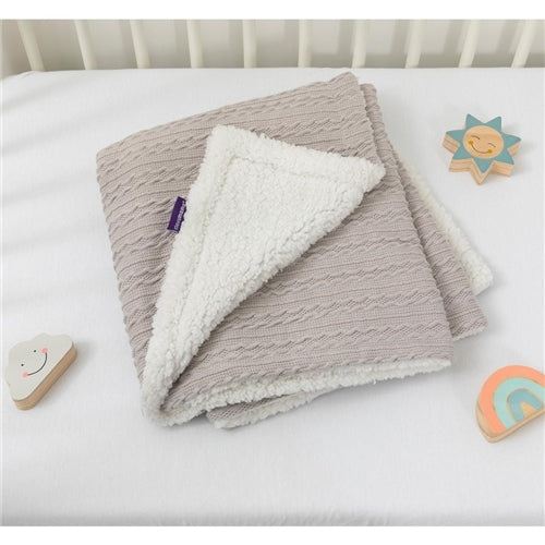 ClevaMama Luxe Sherpa Baby Blanket - Grey