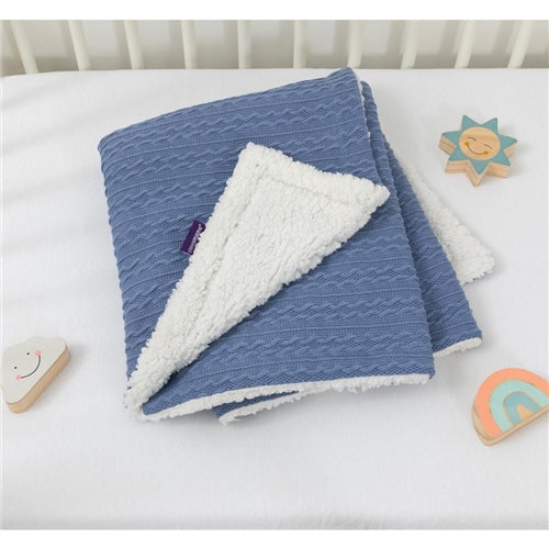 ClevaMama Luxe Sherpa Baby Blanket - Blue