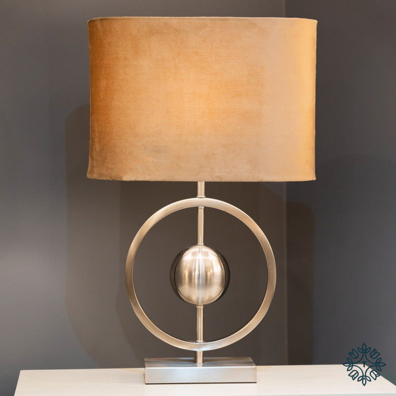 Aurora table lamp satin silver 58cm