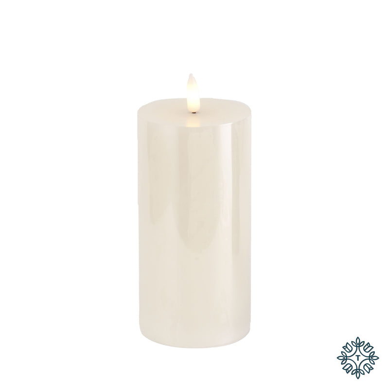 3D Flame Led Candle W/6hr Timer Ivory 15cm