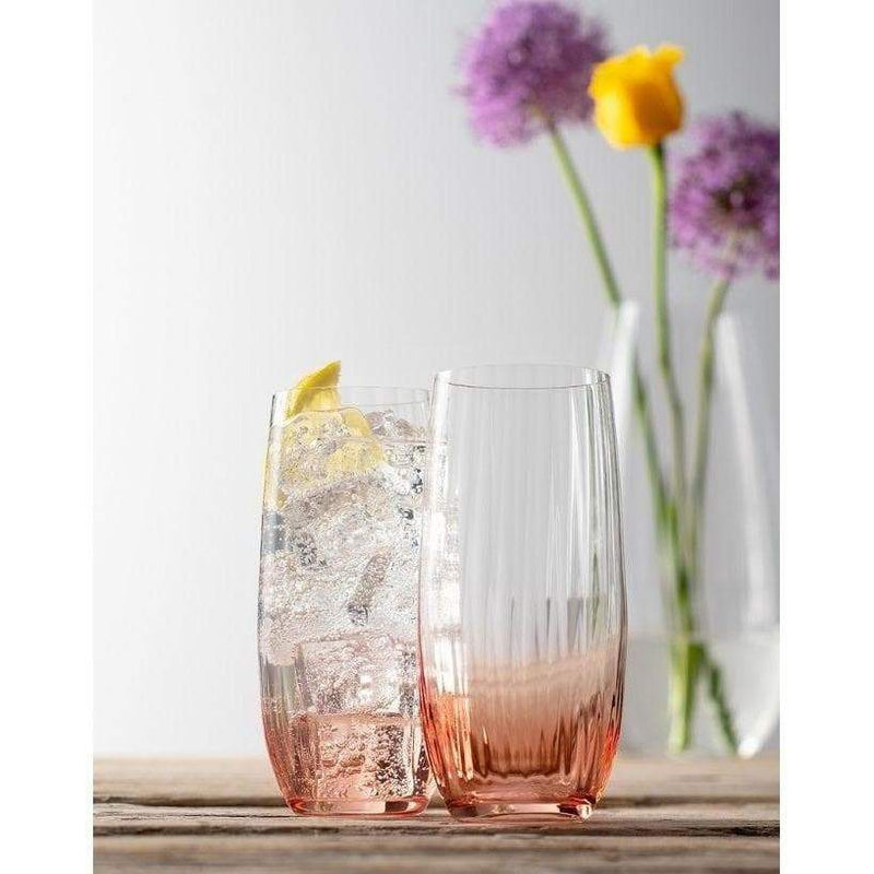 Galway Crystal Erne Hiball Glasses Pair - Blush