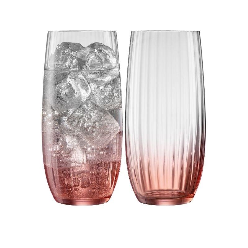 Galway Crystal Erne Hiball Glasses Pair - Blush