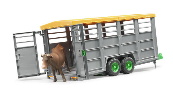 BRUDER 02227 LIVESTOCK TRAILER AND COW