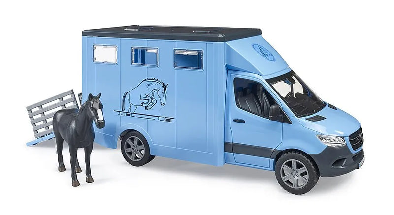Bruder Mercedes Benz Sprinter Animal Transporter with 1 Horse