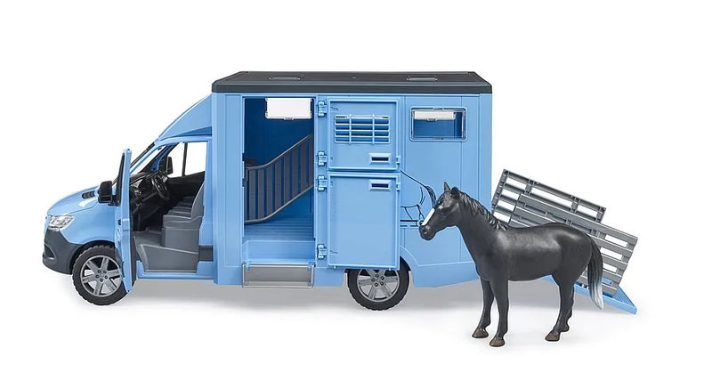 Bruder Mercedes Benz Sprinter Animal Transporter with 1 Horse